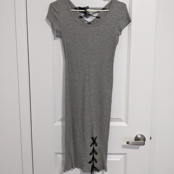 Grey Knitted Bodycon Dress - Picture 1 of 2